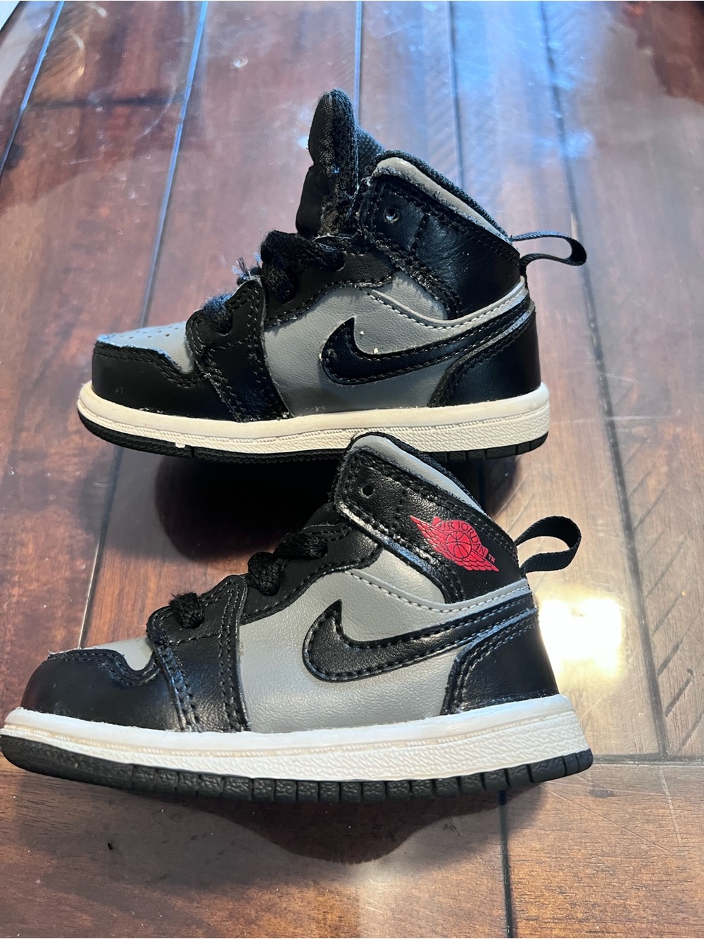 Jordan Toddler High-Top Sneakers in Black & Gray with Red Jumpman